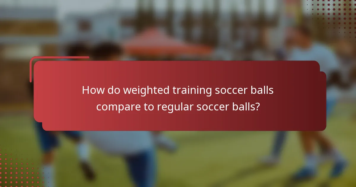 How do weighted training soccer balls compare to regular soccer balls?