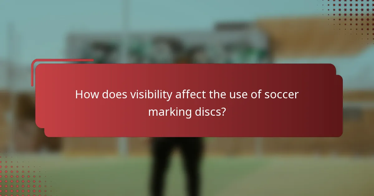 How does visibility affect the use of soccer marking discs?