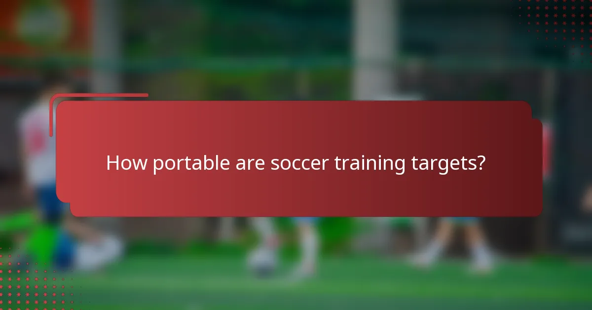 How portable are soccer training targets?