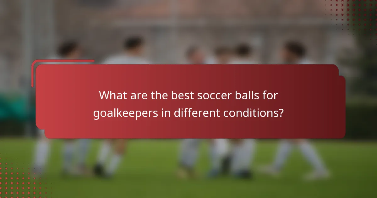 What are the best soccer balls for goalkeepers in different conditions?
