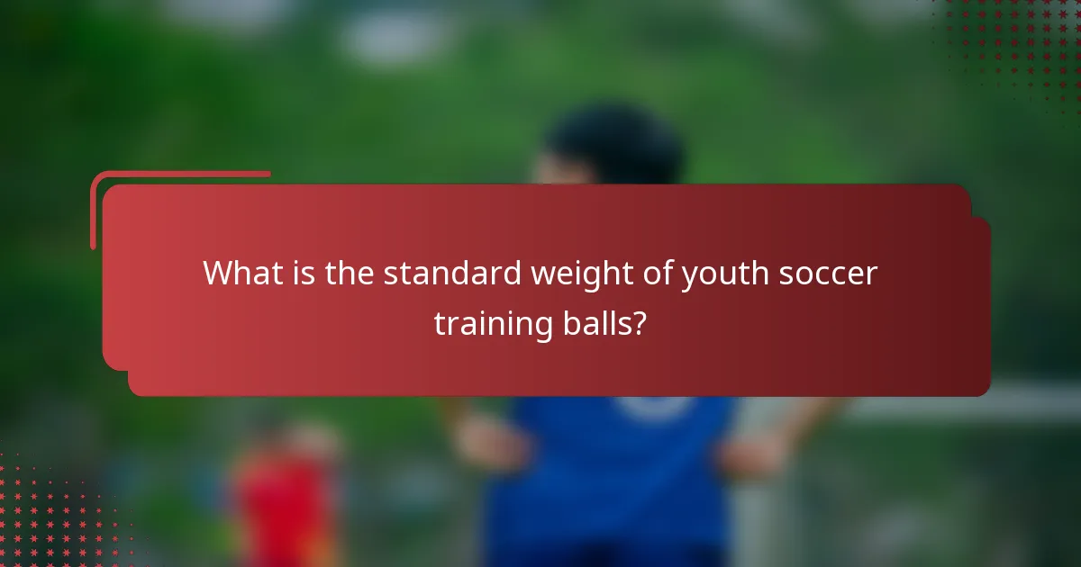 What is the standard weight of youth soccer training balls?