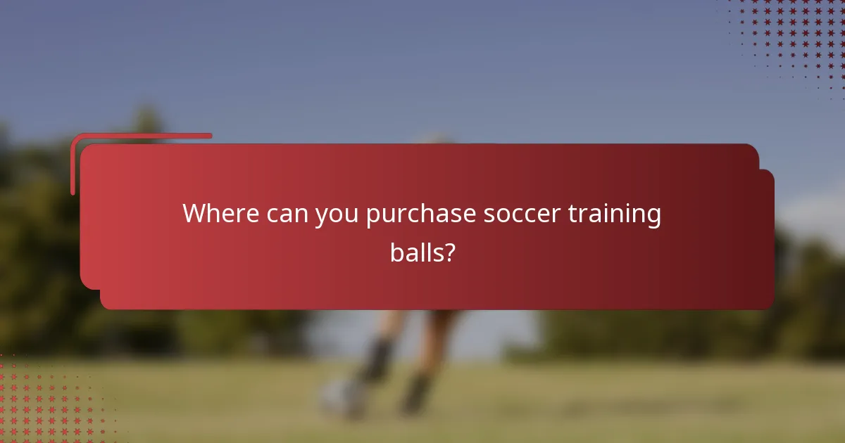 Where can you purchase soccer training balls?
