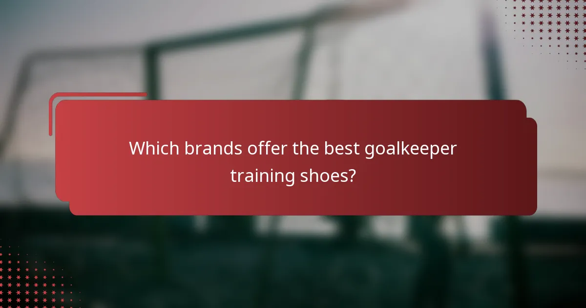 Which brands offer the best goalkeeper training shoes?