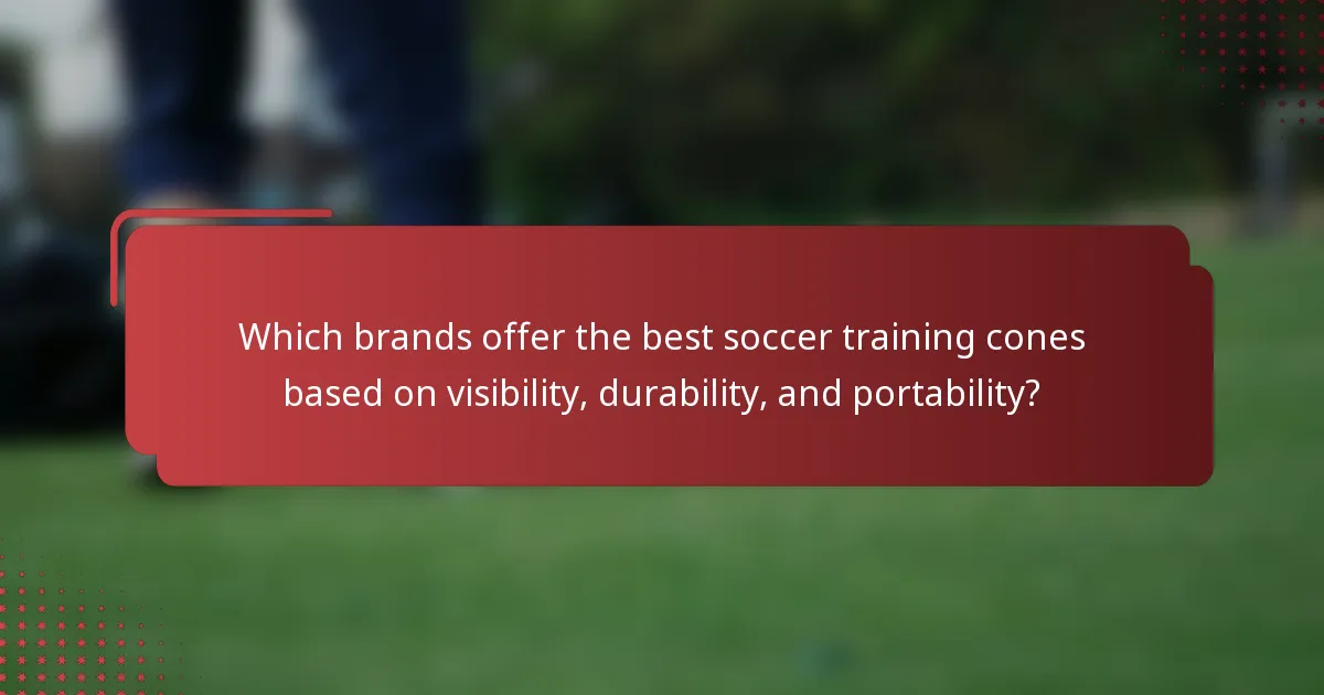 Which brands offer the best soccer training cones based on visibility, durability, and portability?