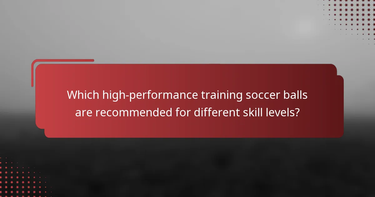 Which high-performance training soccer balls are recommended for different skill levels?